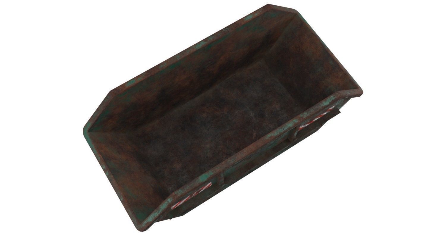 Skip 1 Lowpoly metal storage box Low-poly 3D model_2