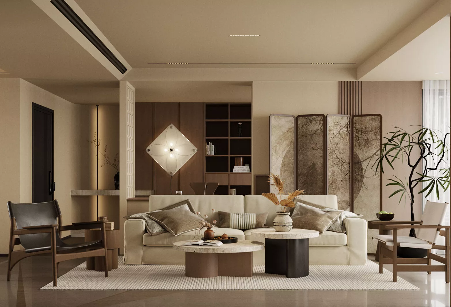 Wabi sabi Japanese Living Modern Japanese Living and Dining 3D model