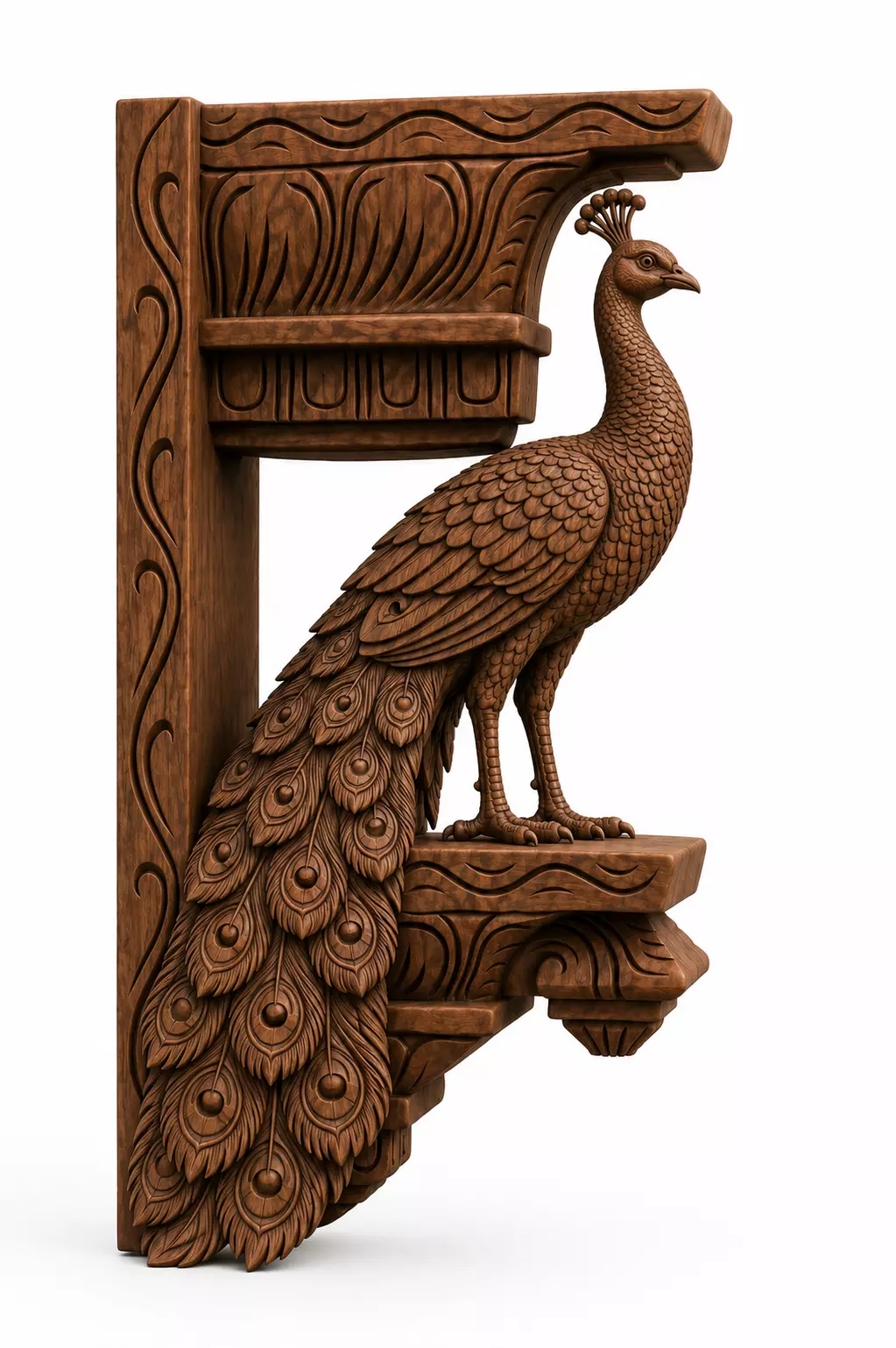 Traditional Peacock Wall Hanger Decorative Architectural Bracket 3D print model