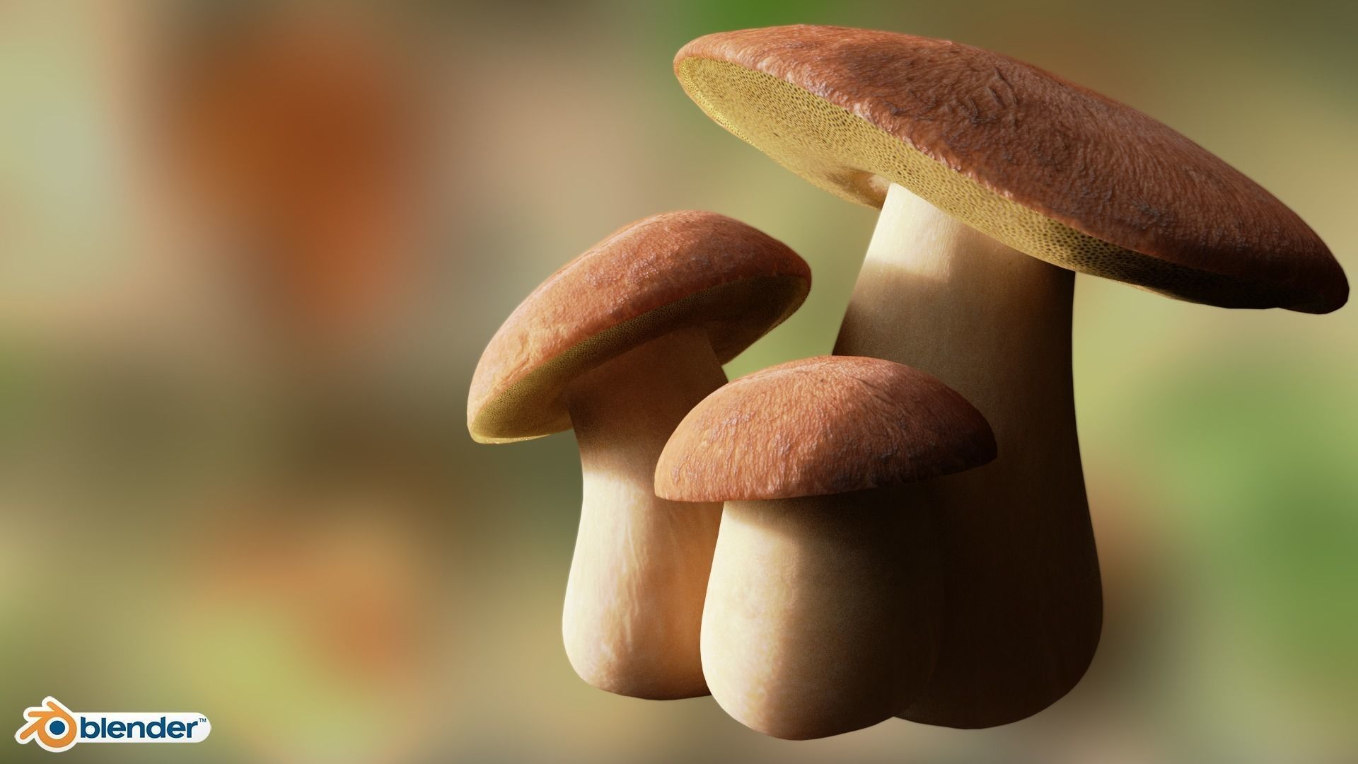 Game ready PBR Mushrooms 3D model SET 1 fungi and their healt... Low-poly 3D model_1