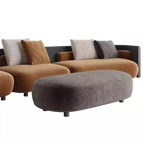 Bezier Cord Outdoor Sofa 3D model 6