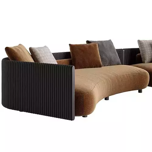 Bezier Cord Outdoor Sofa 3D model 3
