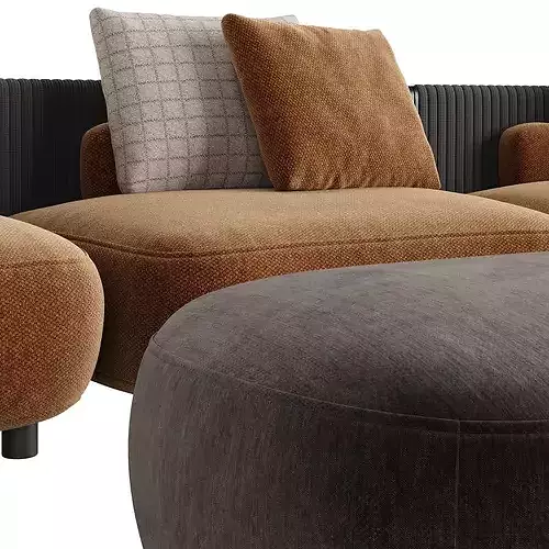 Bezier Cord Outdoor Sofa 3D model 5