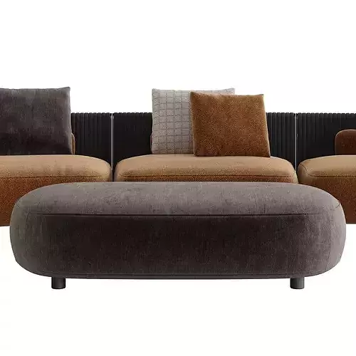 Bezier Cord Outdoor Sofa 3D model 7