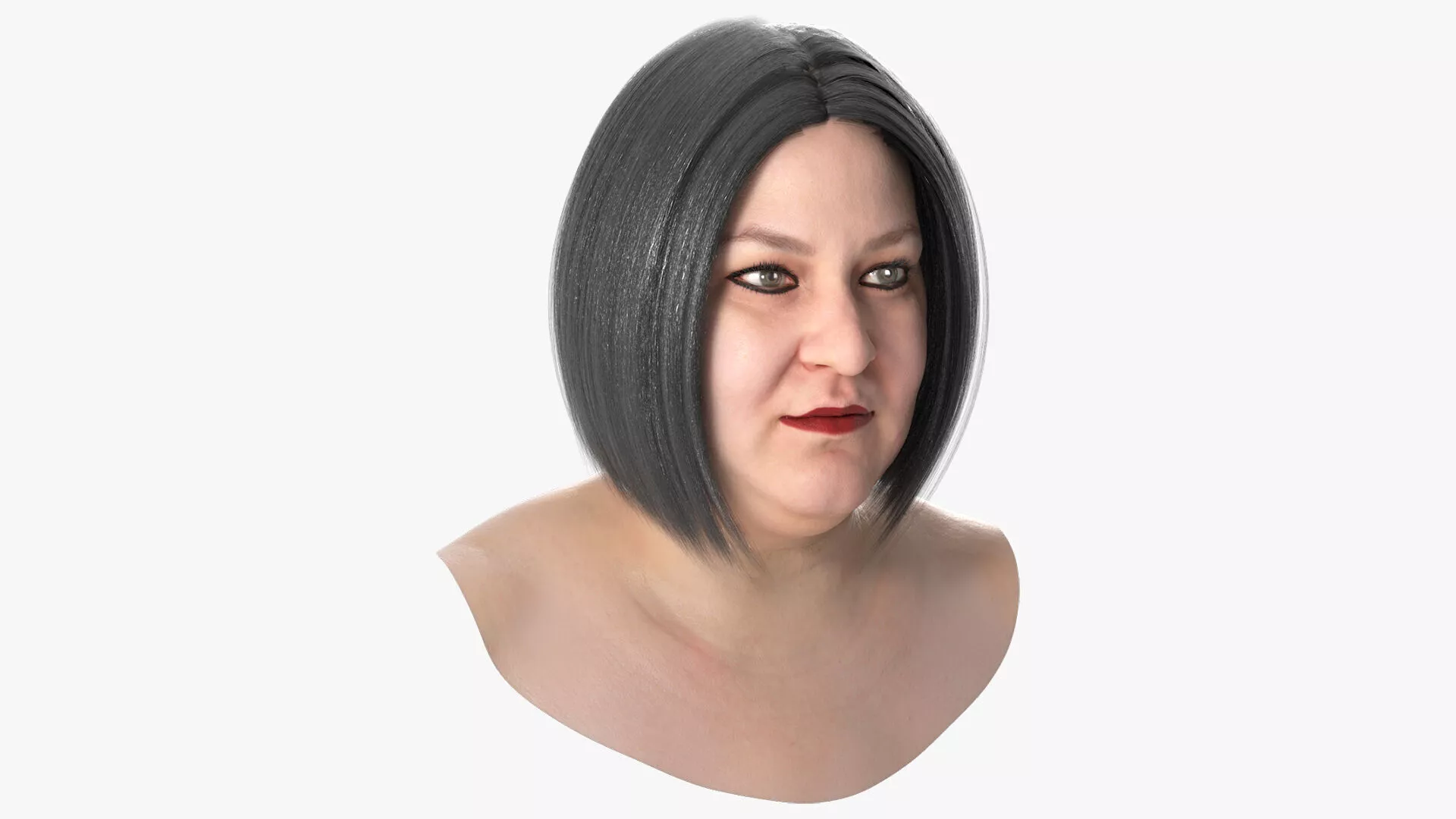 Makeup Bust of Overweight Woman 3D model