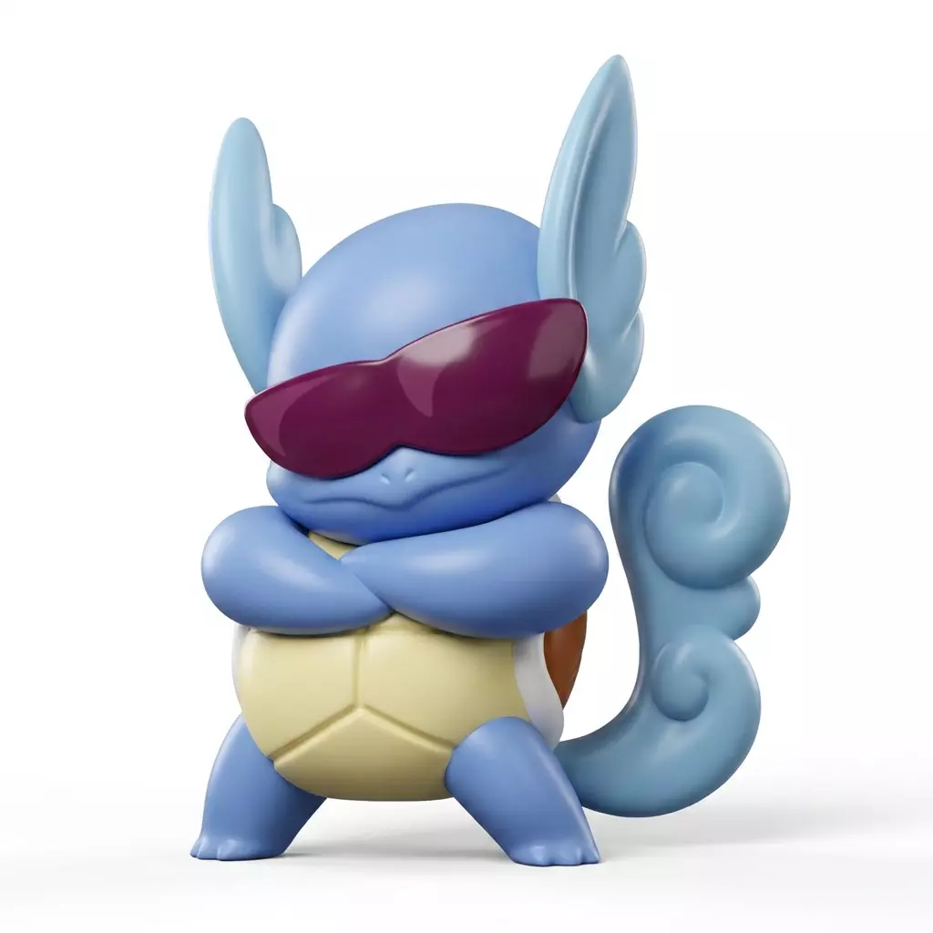 Pokemon Cool Squirtle Chibi 3D Printable STL 3D print model