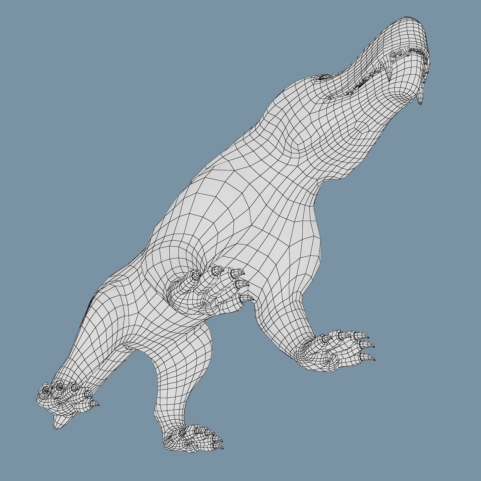 Inostrancevia Low-poly 3D model_40