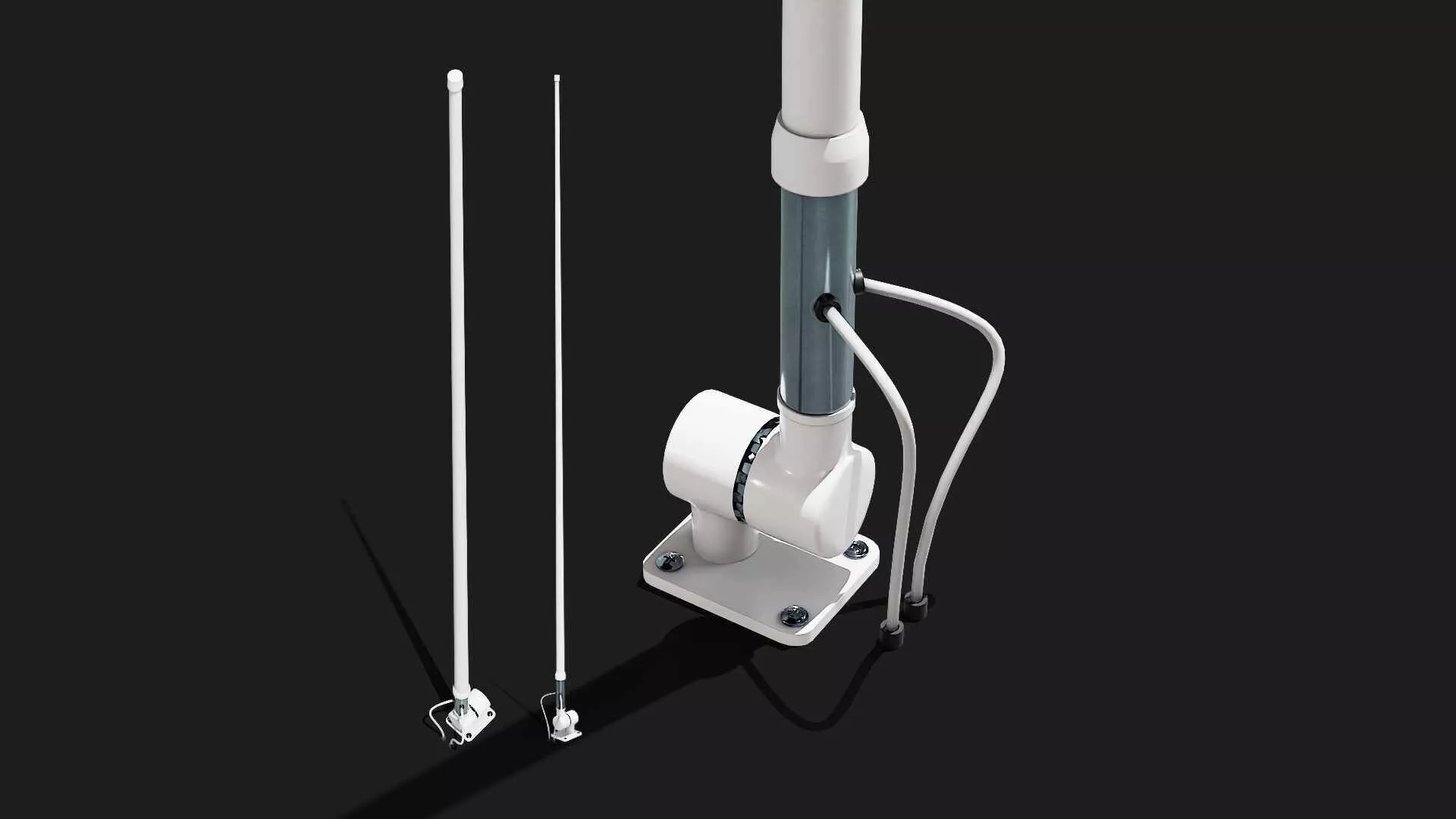 4 foot marine VHF Antennae mast for boats 3D model