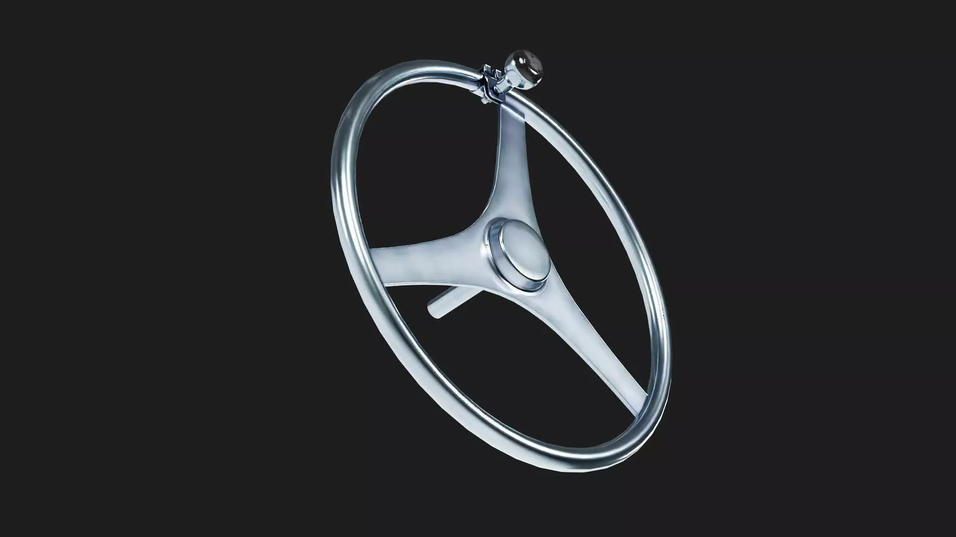 marine grade stainless steel steering wheel for boat Low-poly 3D model