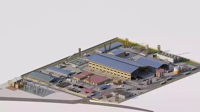 Industrial Factory-Factory building 3D model 5