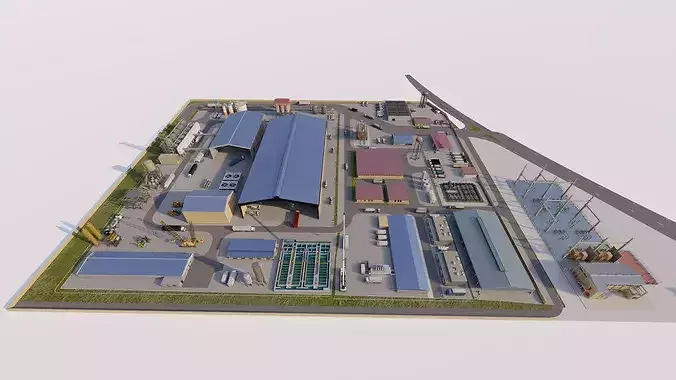 Industrial Factory-Factory building 3D model 3