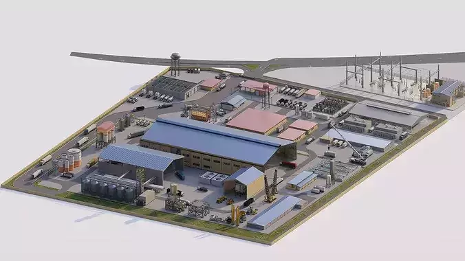 Industrial Factory-Factory building 3D model
