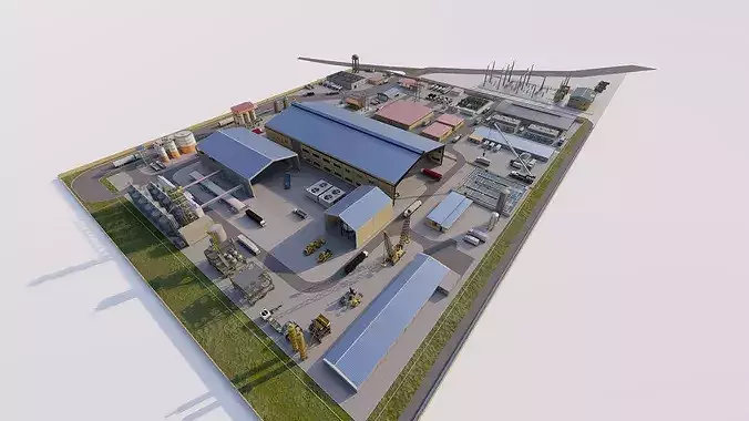 Industrial Factory-Factory building 3D model 4