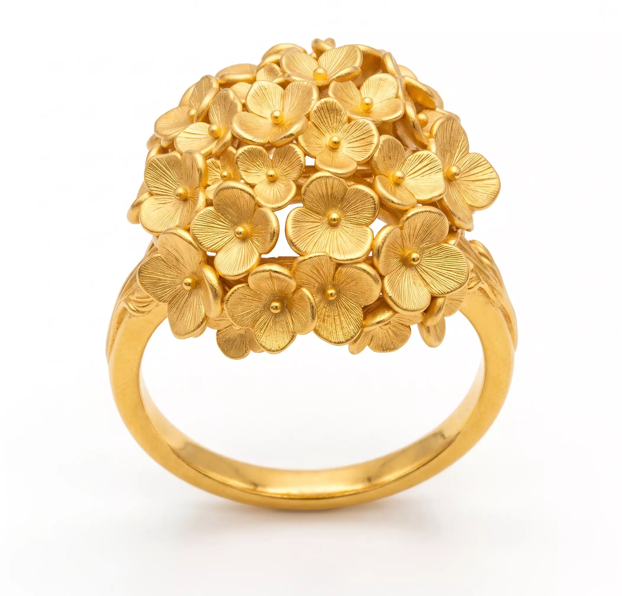 Hydrangea flower ring 3D print model