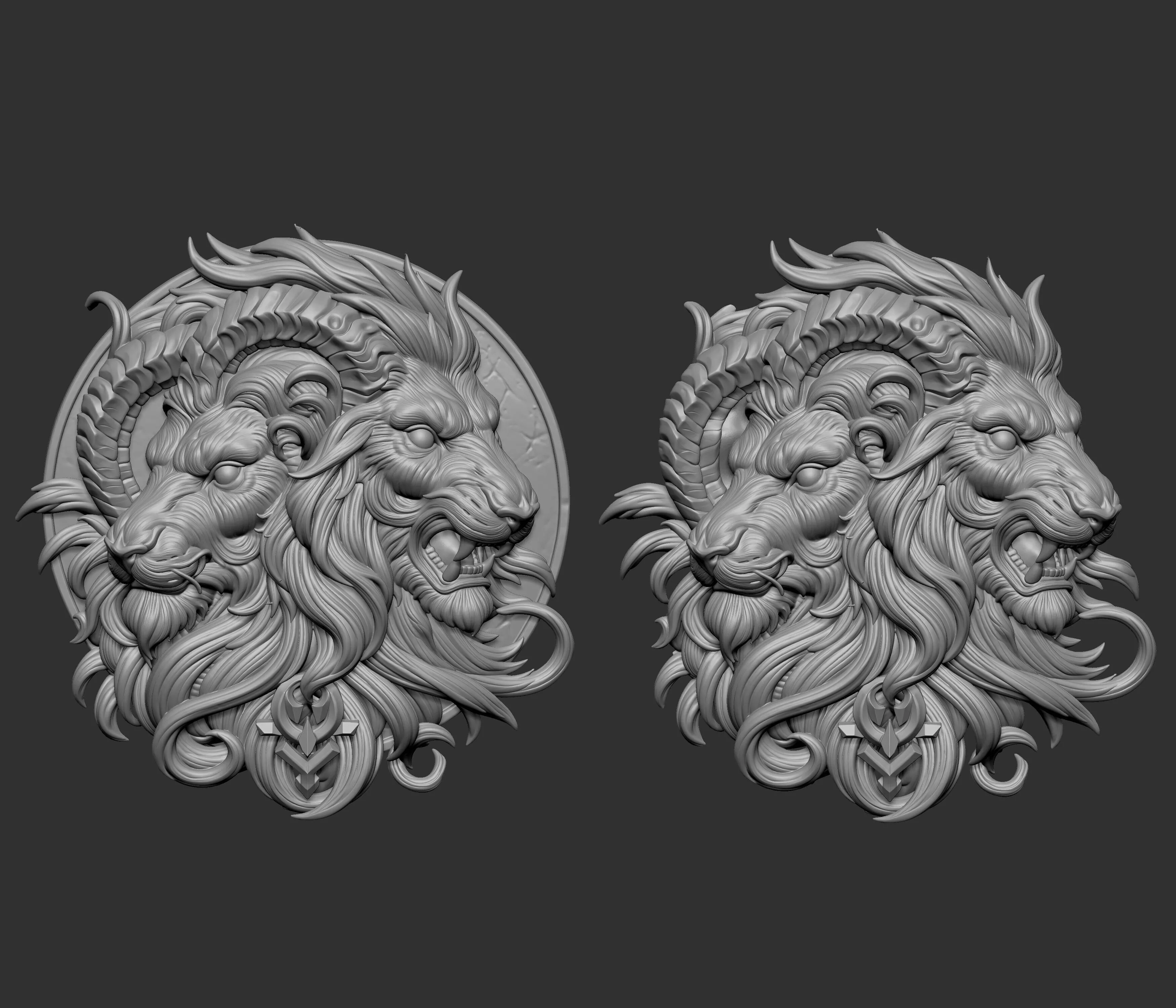featuring a roaring lion head 3D print model
