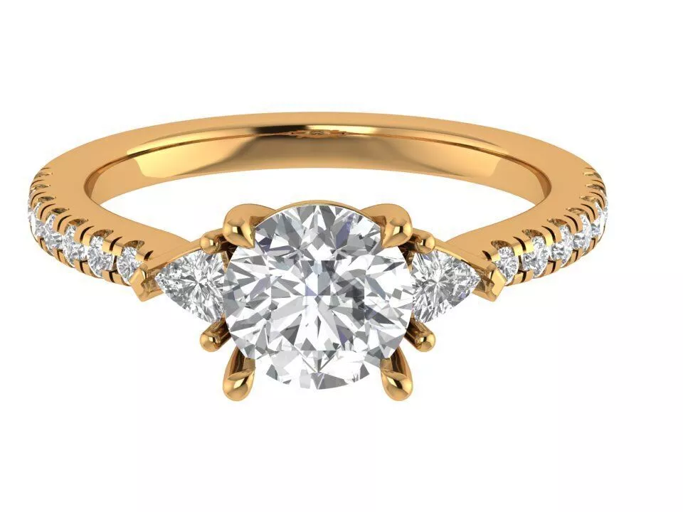Round Solitaire Ring 3D print model