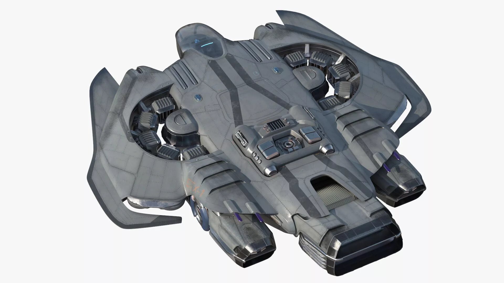 Futuristic Spaceship Transporter Rigged for Maya 3D model