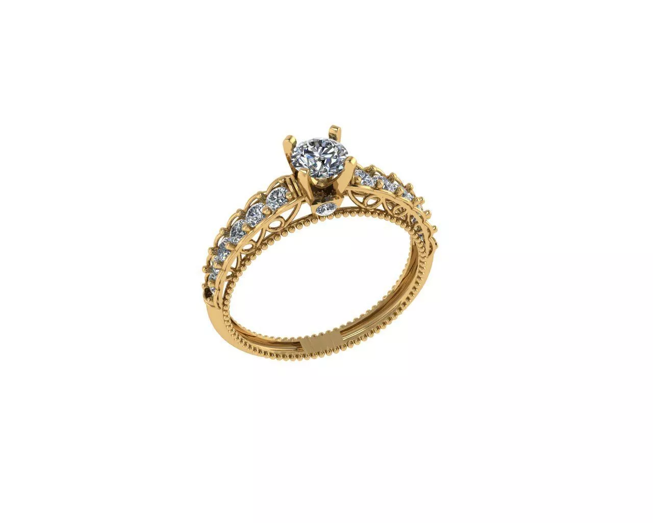 Diamond Solitaire Ring 3D print model