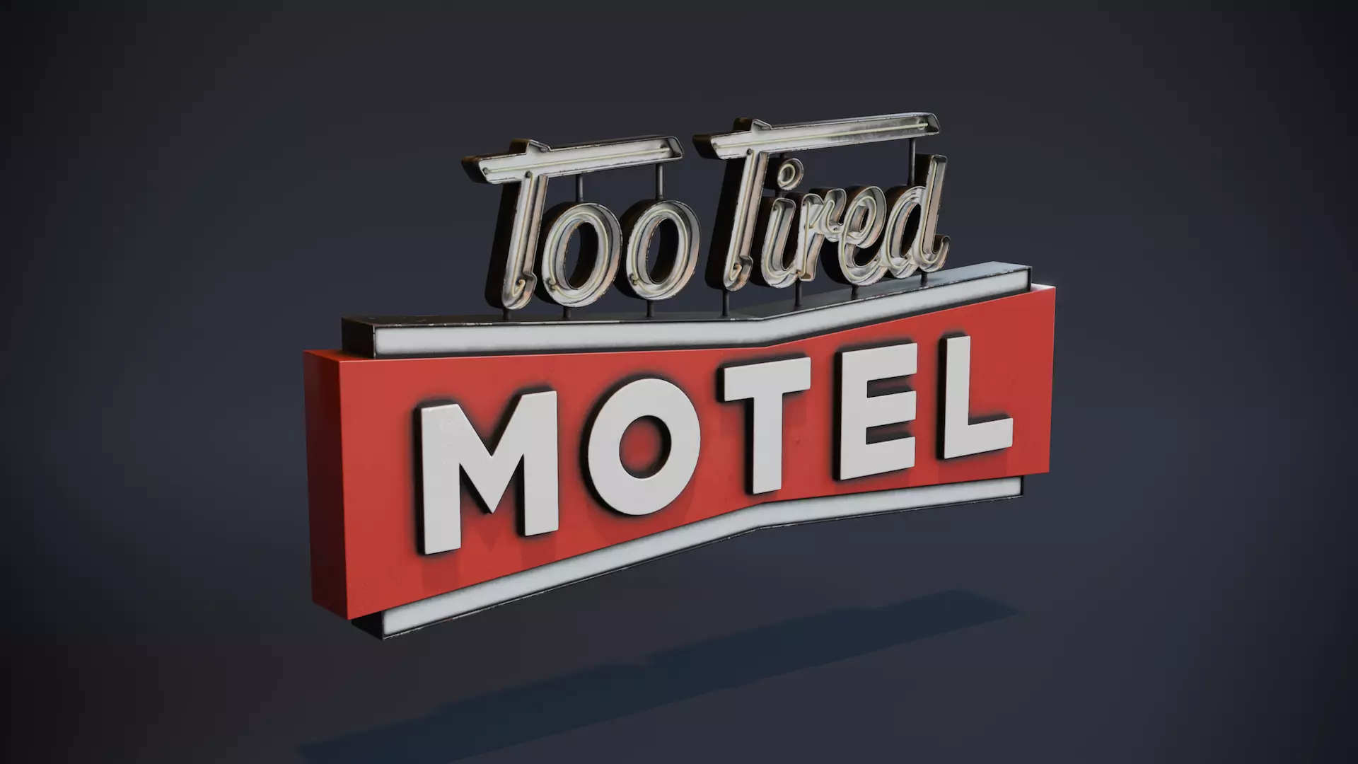 Motel Sign Low-poly 3D model
