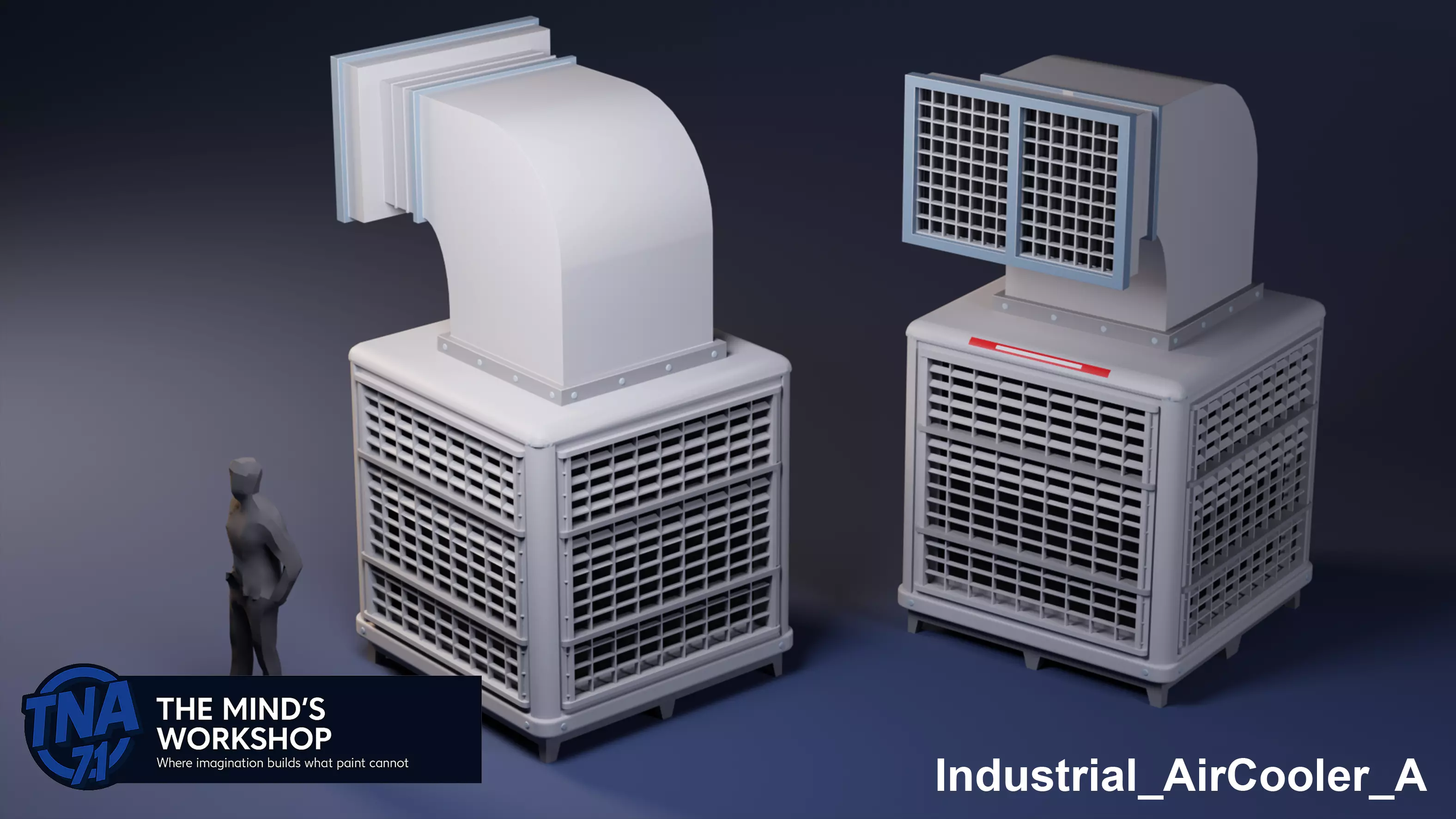 Stylized Industrial Air Cooler A Free low-poly 3D model