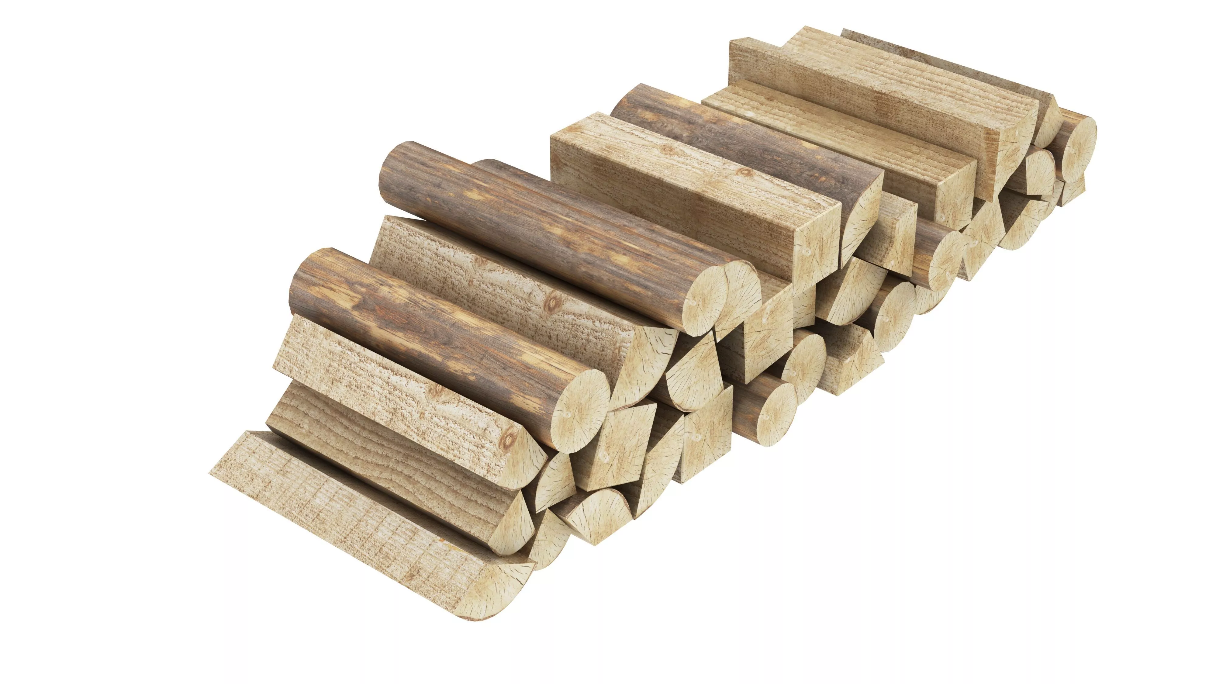 Firewood Low-poly 3D model