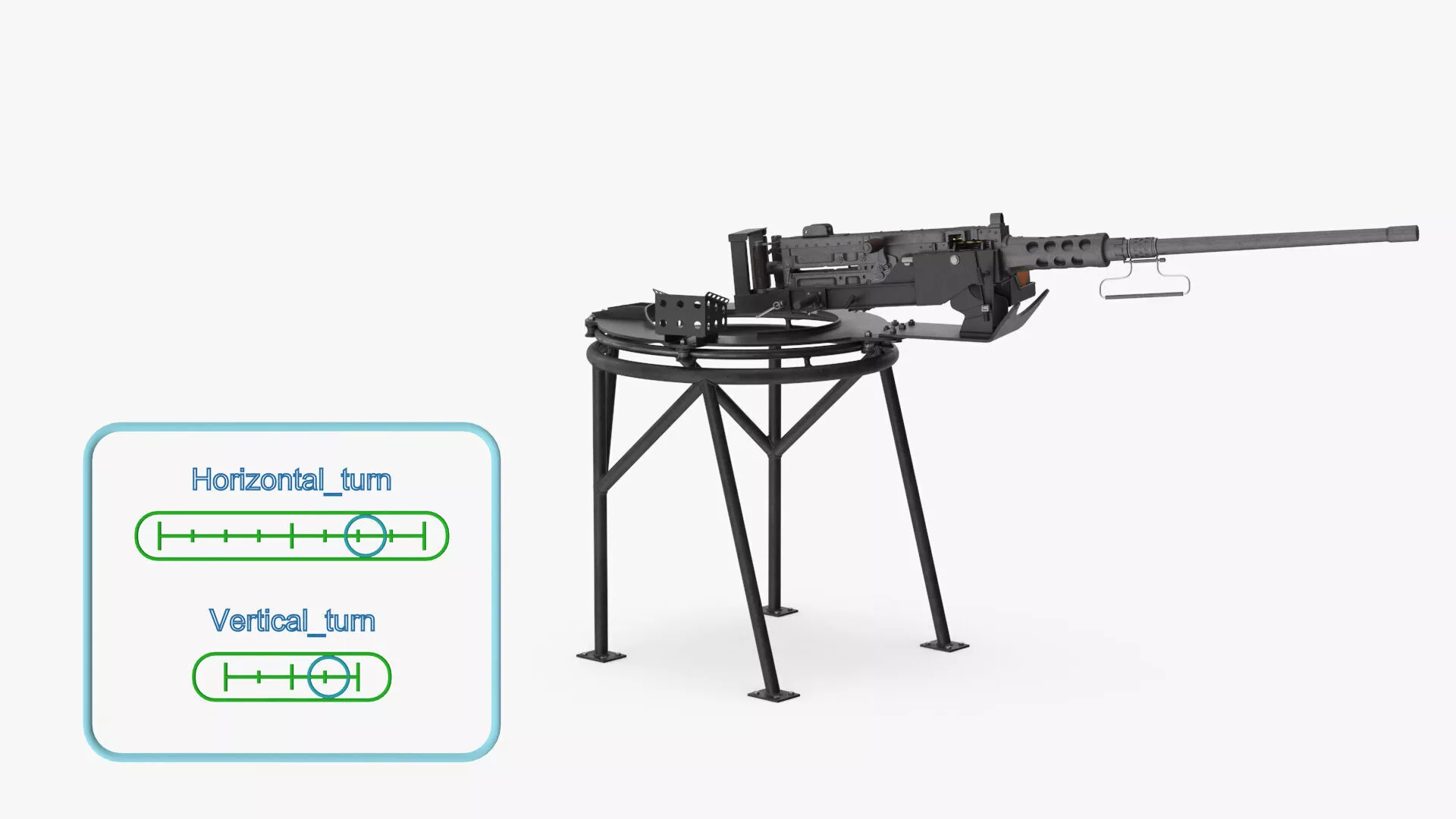 Pickup Mounted Heavy Machine Gun with Ring Mount Rigged for Maya 3D model