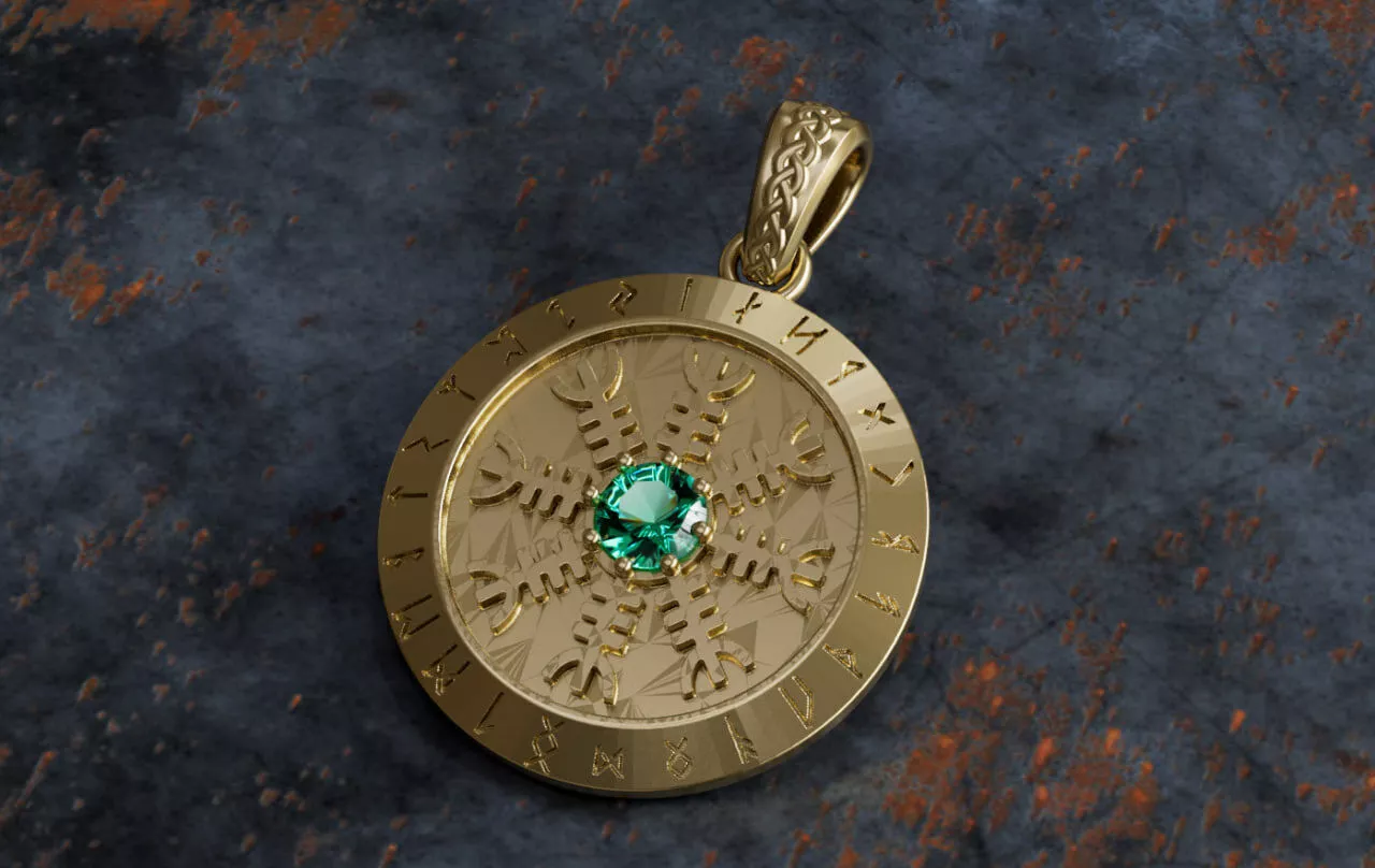 Viking Style Scandinavian Pendant 3D Model STL OBJ 3D print model
