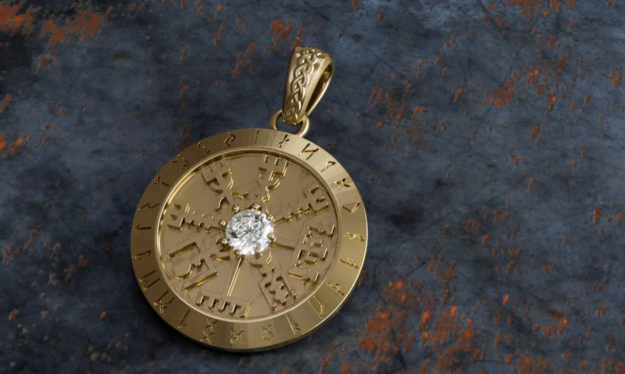Viking Style Scandinavian Pendant 3D Model STL OBJ 3D print model
