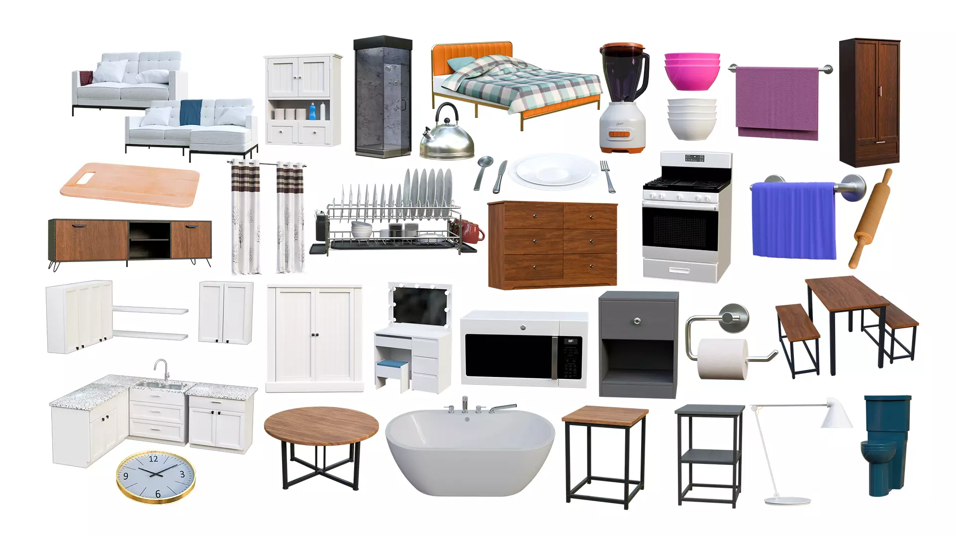 Home Essentials Pack Low-poly 3D model