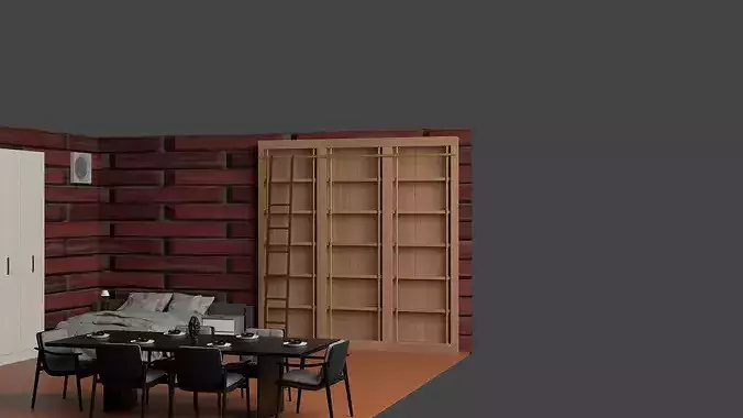 Modern Luxury Loft Interior Low-poly 3D model 7