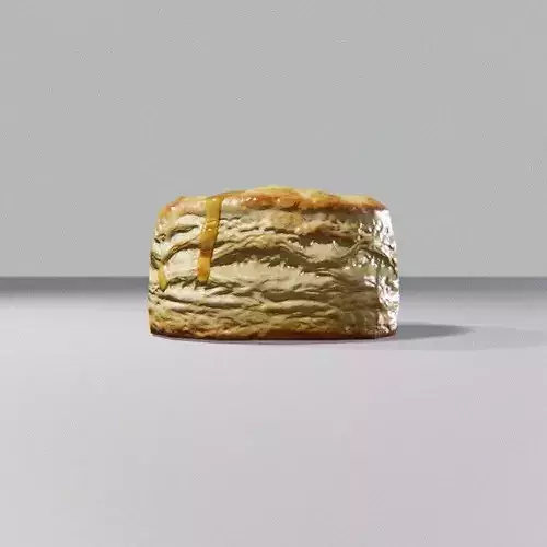 Fresh Buttermilk Biscuit with Butter and Honey Low-poly 3D model 5