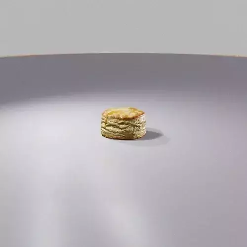 Fresh Buttermilk Biscuit with Butter and Honey Low-poly 3D model 6