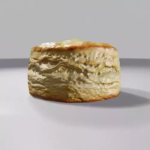 Fresh Buttermilk Biscuit with Butter and Honey Low-poly 3D model