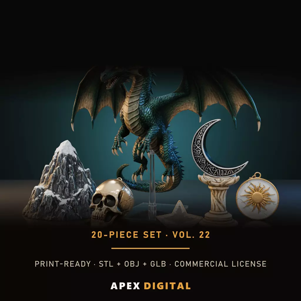 20-Piece Charm Symbol Keychain Collection Vol 22 - 3D Print STL 3D print model