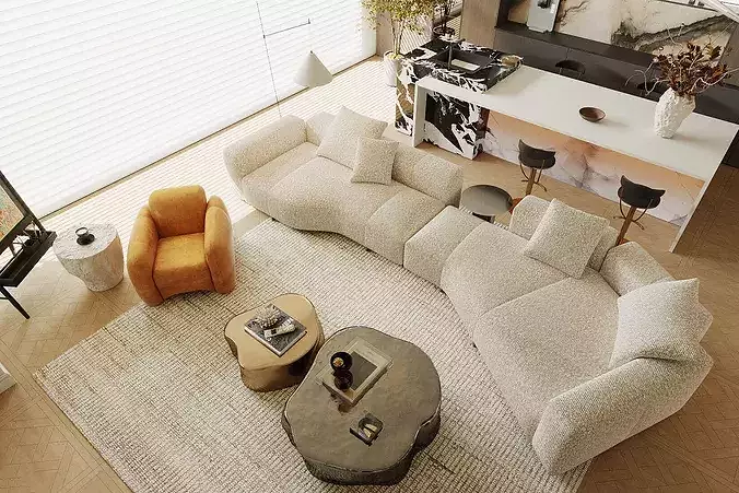 Italian style living room 3D model