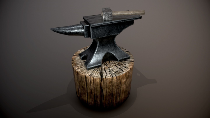 anvil hammer Low-poly 3D model