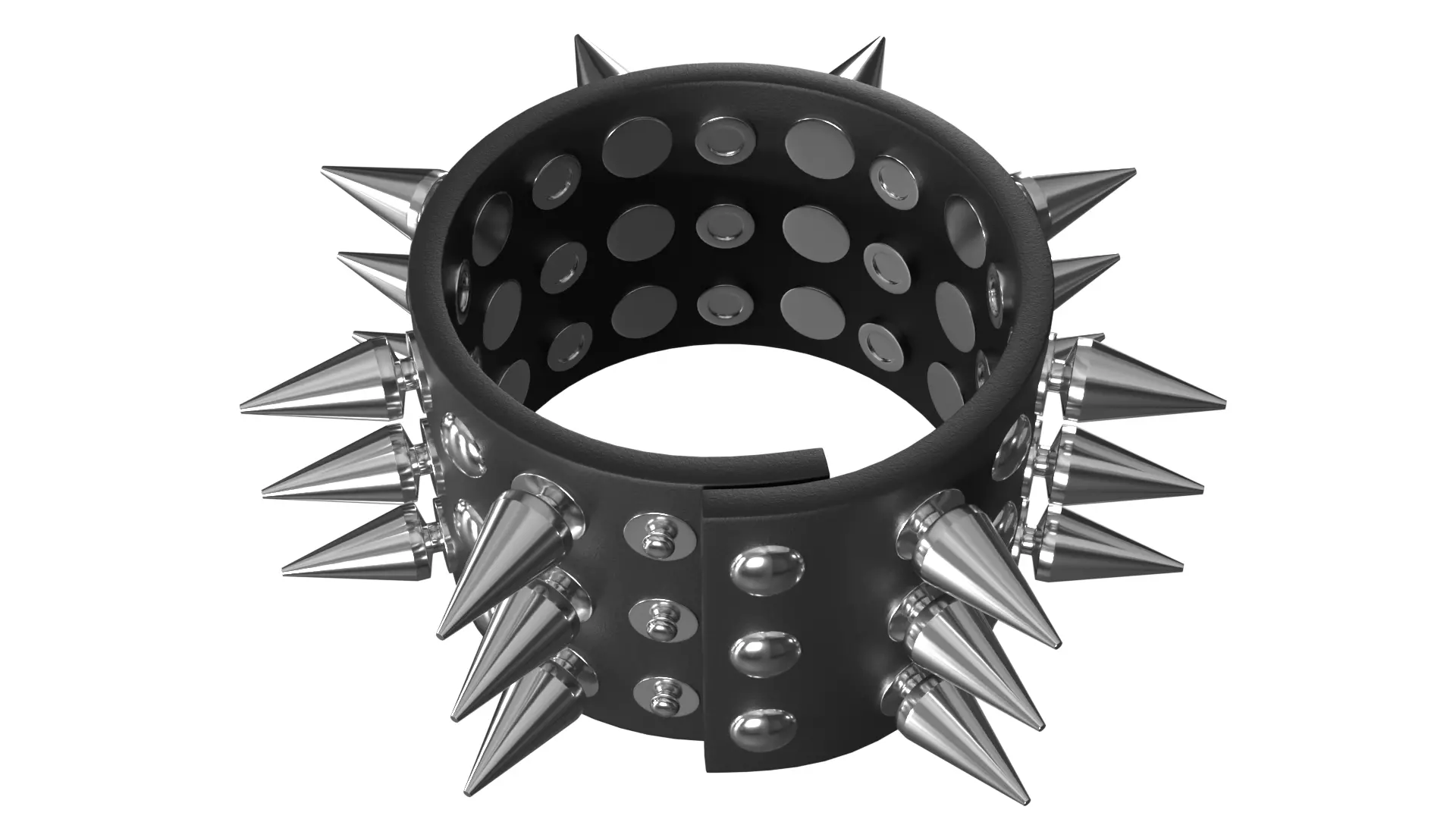 Spike Punk Bracelet PBR 6 Low-poly 3D model
