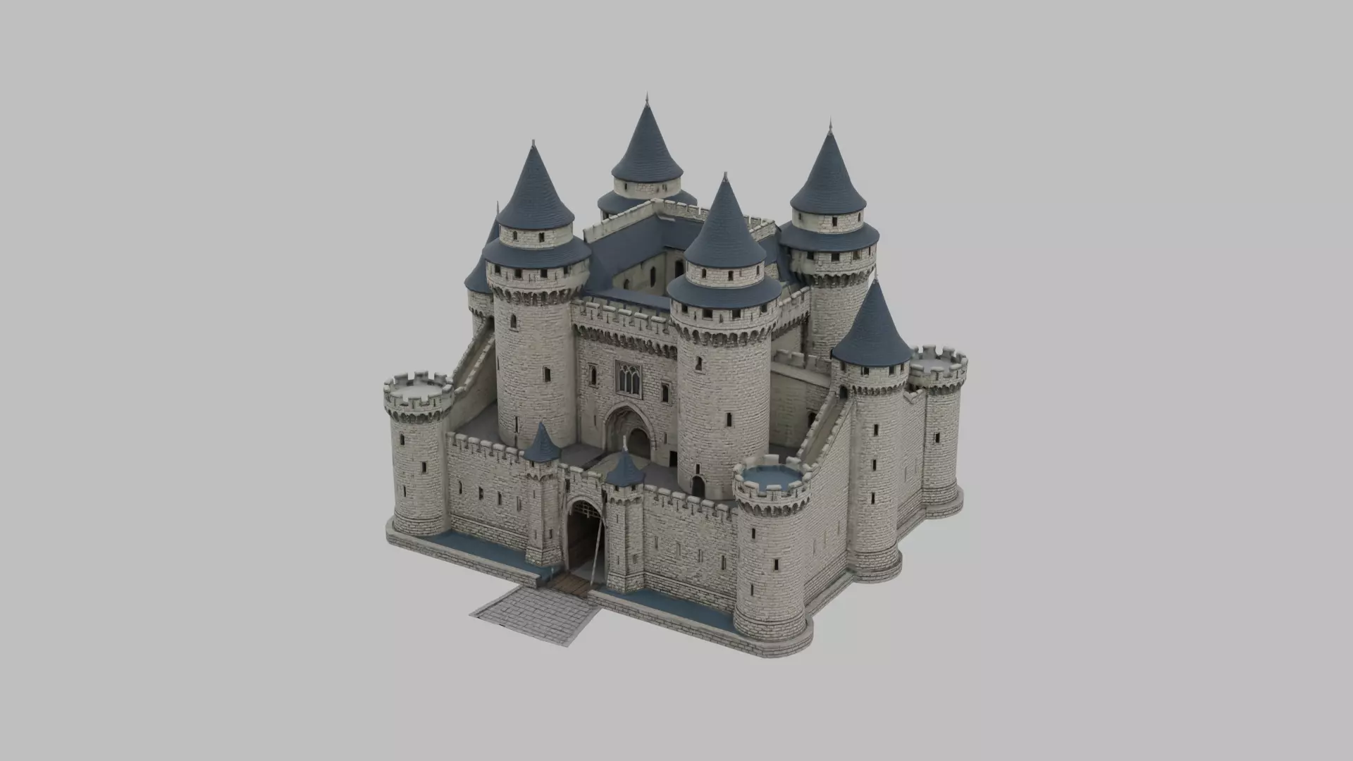 Fantasy Castle 3d Model - High Quality 3D Model Low-poly 3D model