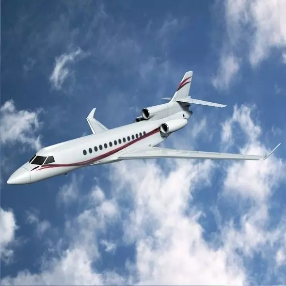 Dassault Falcon 7x business jet Low-poly 3D model