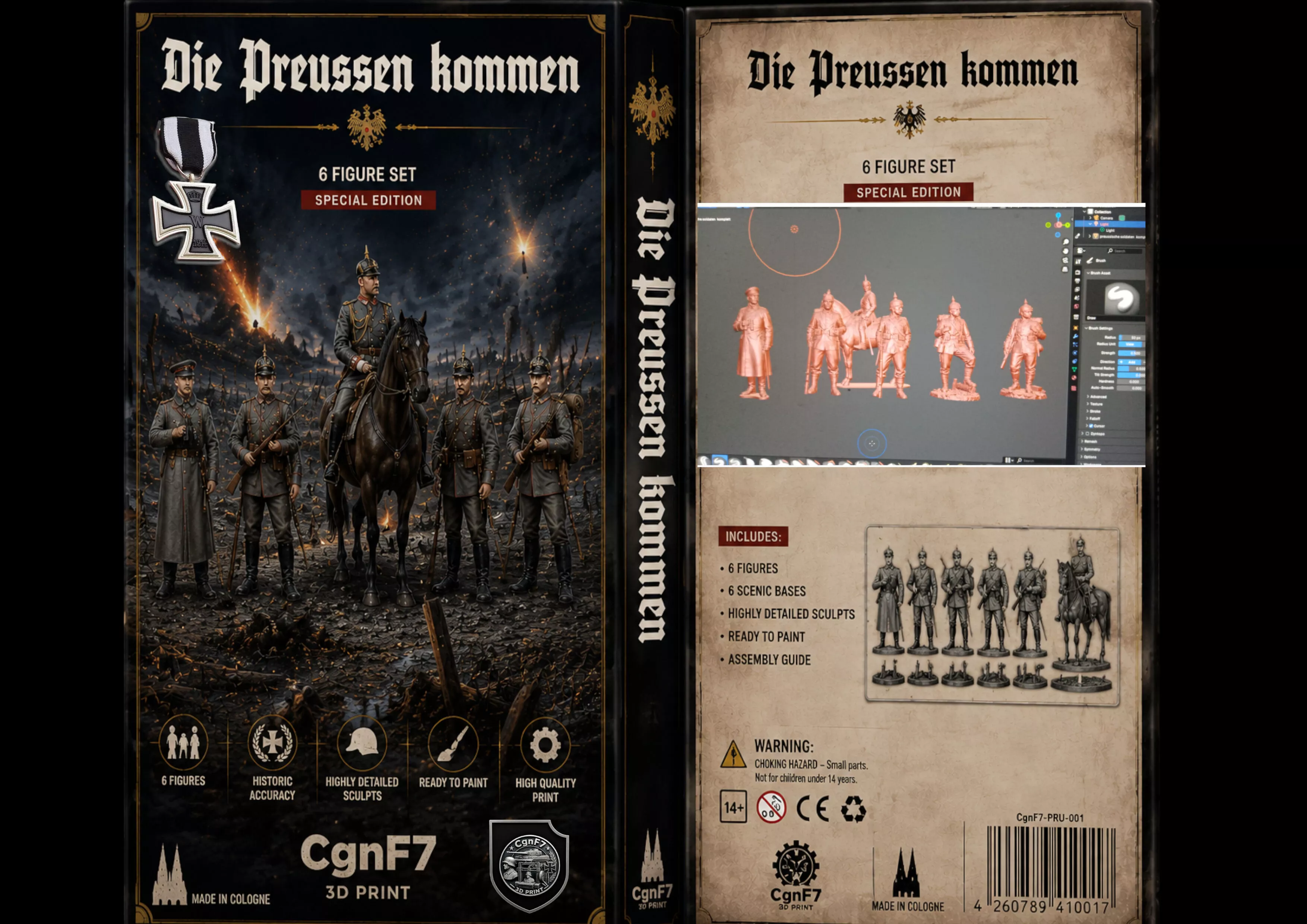Prussian Soldiers Historical 6 Figure Set 3D print model