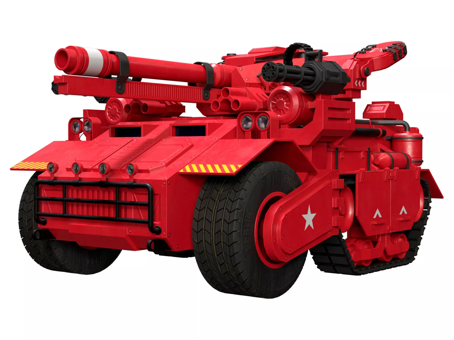 Half-track APC-2-Red-Clean Low-poly 3D model