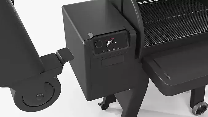 BBQ Smoker Grill with Air Fryer Black 3D model 6