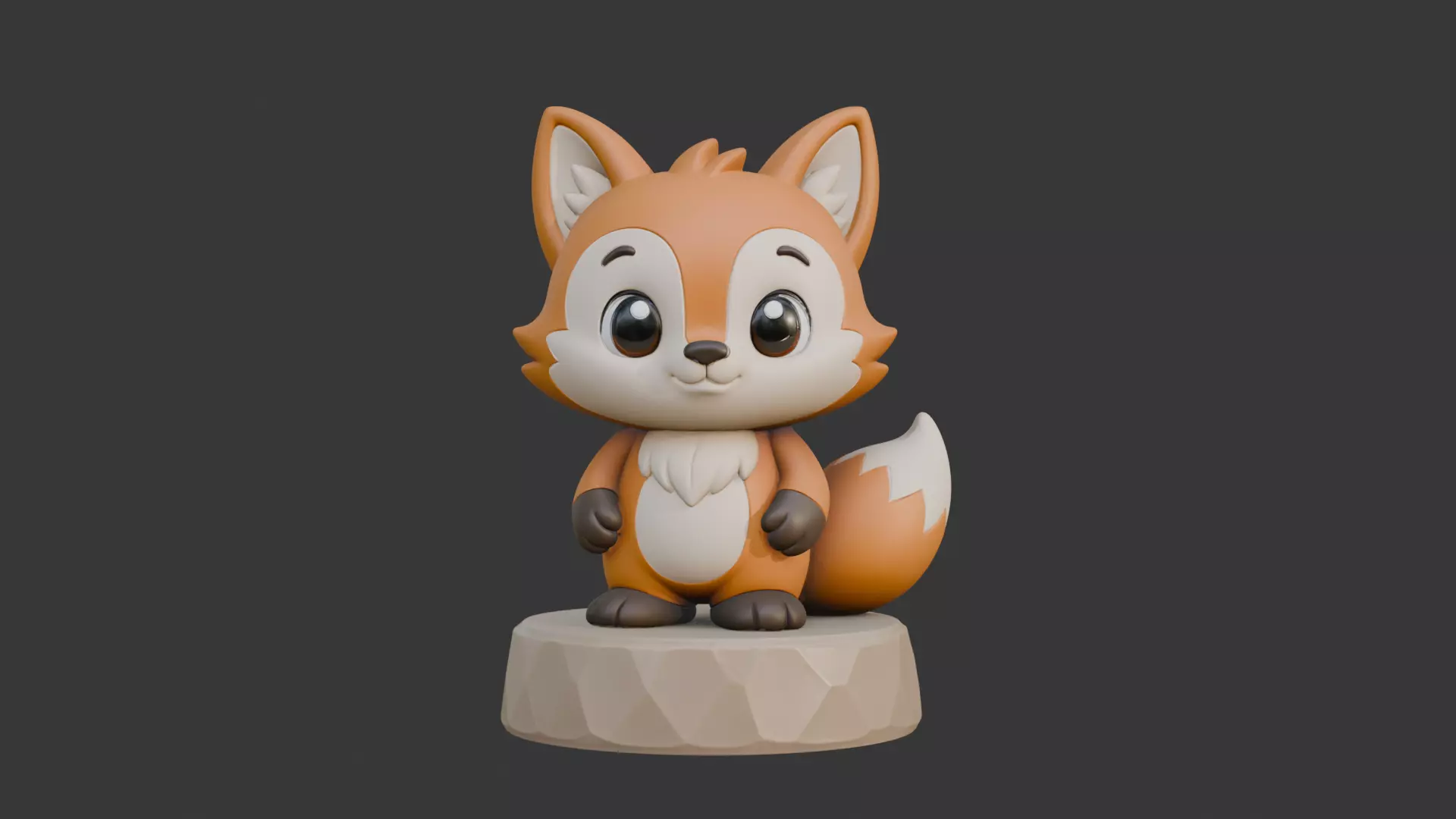 cute fox character 3D model 3D print model