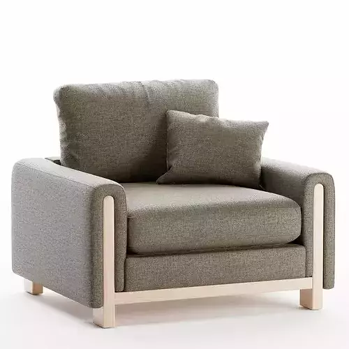 Modern Fabric Armchair 3D Model 3D model 3