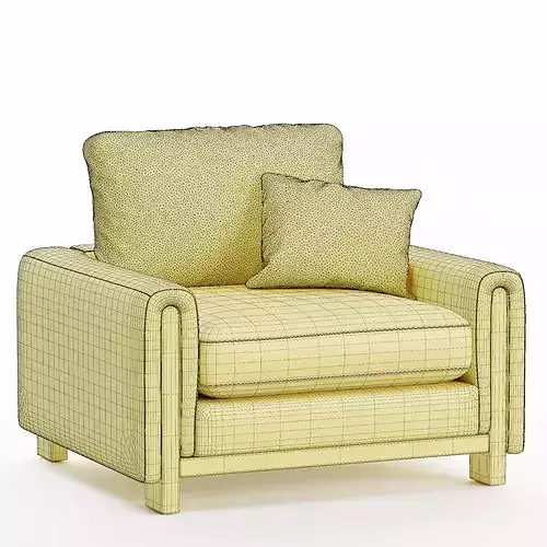 Modern Fabric Armchair 3D Model 3D model 4