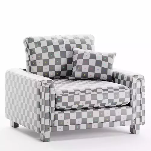 Modern Fabric Armchair 3D Model 3D model 5