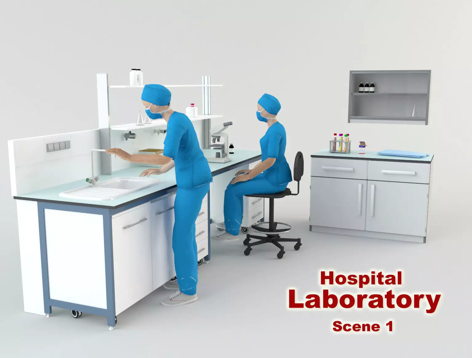 Hospital Laboratory - Scene 1 Low-poly 3D model_0