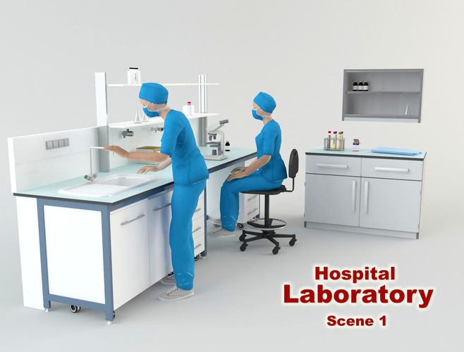 Hospital Laboratory - Scene 1 Low-poly 3D model