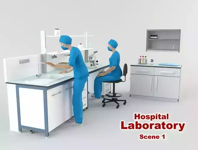 Hospital Laboratory - Scene 1 Low-poly 3D model
