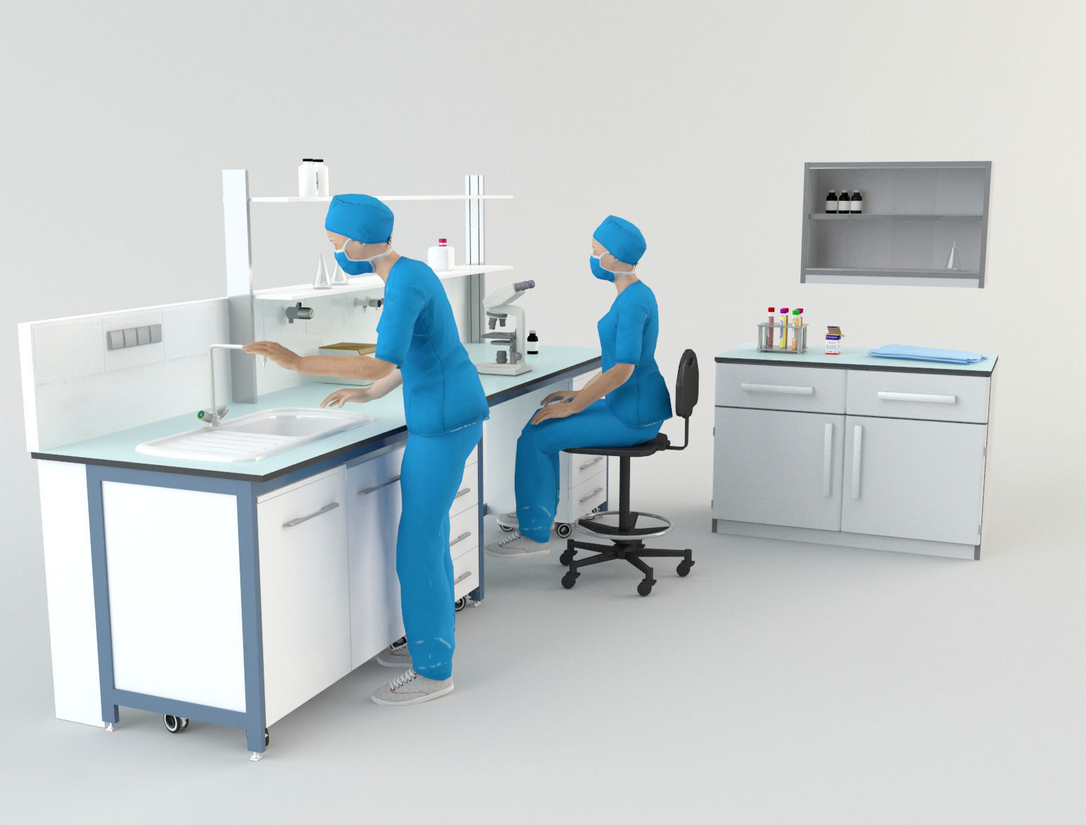 Hospital Laboratory - Scene 1 Low-poly 3D model_6